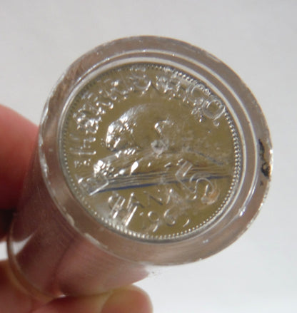 1965 Canadian Nickel and Penny Coins in Brilliant Uncirculated Sealed Full Plastic Tubes