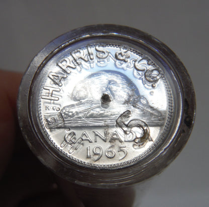 1965 Canadian Nickel and Penny Coins in Brilliant Uncirculated Sealed Full Plastic Tubes