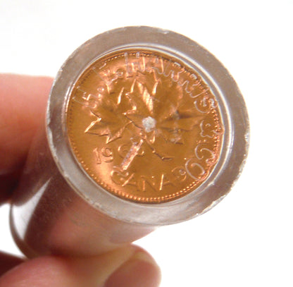 1965 Canadian Nickel and Penny Coins in Brilliant Uncirculated Sealed Full Plastic Tubes