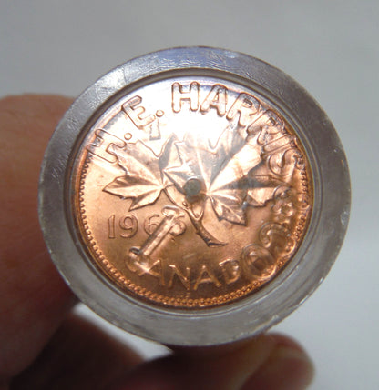 1965 Canadian Nickel and Penny Coins in Brilliant Uncirculated Sealed Full Plastic Tubes