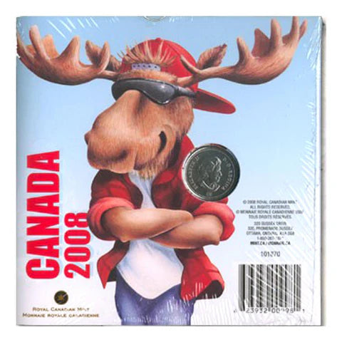 2008 Canadian 25-Cent Coloured Coin, with BONUS CANADA DAY Activity Set and Temporary Tattoos!