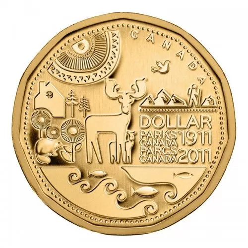 2011 Canadian $1 Dollar Loonie Coin NEW PACK OF 5 COINS: Celebrating Parks Canada 100th Centennial Anniversary