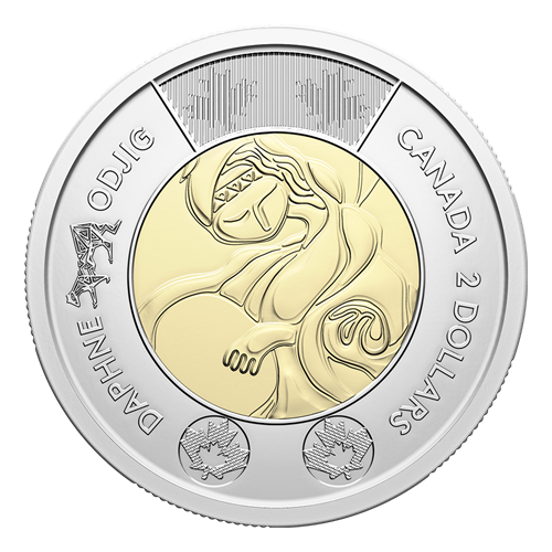 2025 Celebrating the Life and Art of Daphne Odjig: Commemorative Collector Keepsake Card of Colourized and non-colourized $2 Toonies