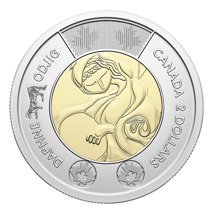 2025 Celebrating the Life and Art of Daphne Odjig: Commemorative Collector Keepsake Card of Colourized and non-colourized $2 Toonies