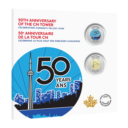 2026 Canadian 50th Anniversary of the CN TOWER Commemorative Collector Keepsake Card, Featuring DOUBLE TOONIES!