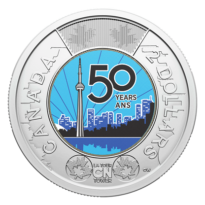 2026 Canadian 50th Anniversary of the CN TOWER Commemorative Collector Keepsake Card, Featuring DOUBLE TOONIES!