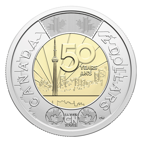 2026 Canadian 50th Anniversary of the CN TOWER Commemorative Collector Keepsake Card, Featuring DOUBLE TOONIES!