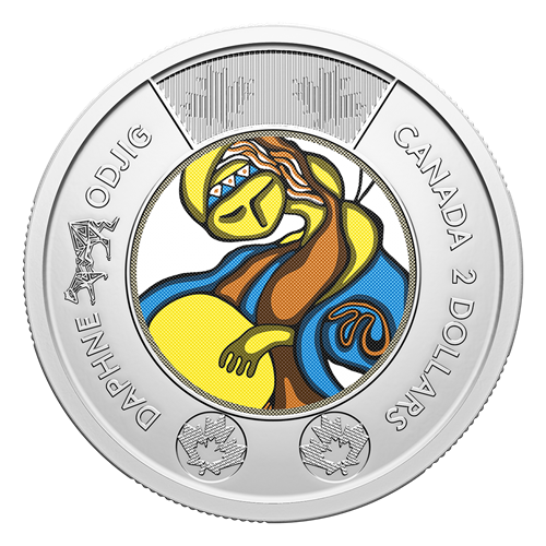 2025 Celebrating the Life and Art of Daphne Odjig: Commemorative Collector Keepsake Card of Colourized and non-colourized $2 Toonies
