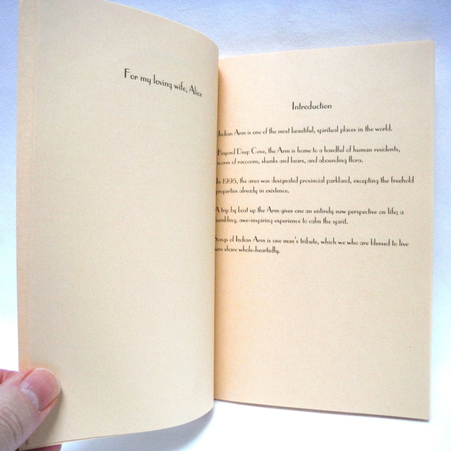 SONGS OF INDIAN ARM, A Tribute in Poetry, by John Stevenson (1st Ed. SIGNED)