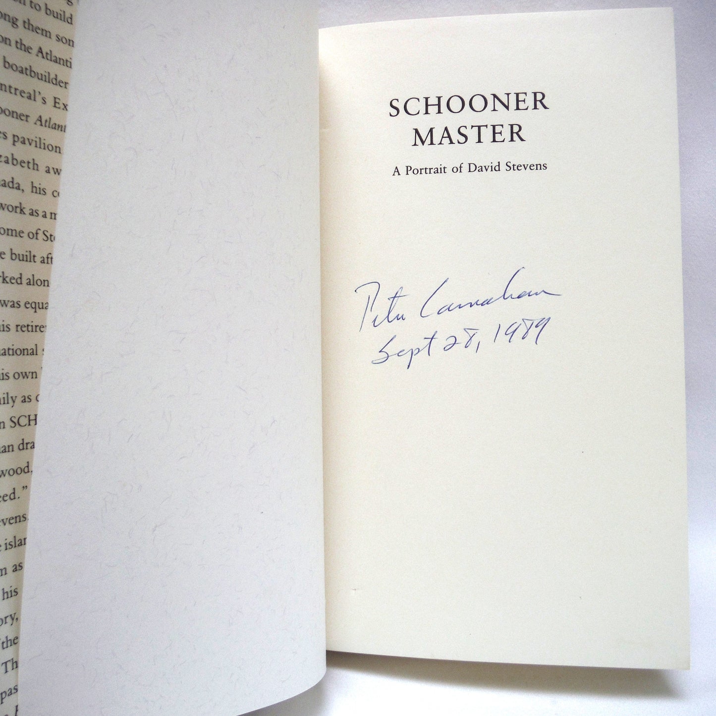 SCHOONER MASTER, A Portrait of David Stevens, by Peter Carnahan (1st Ed. SIGNED)