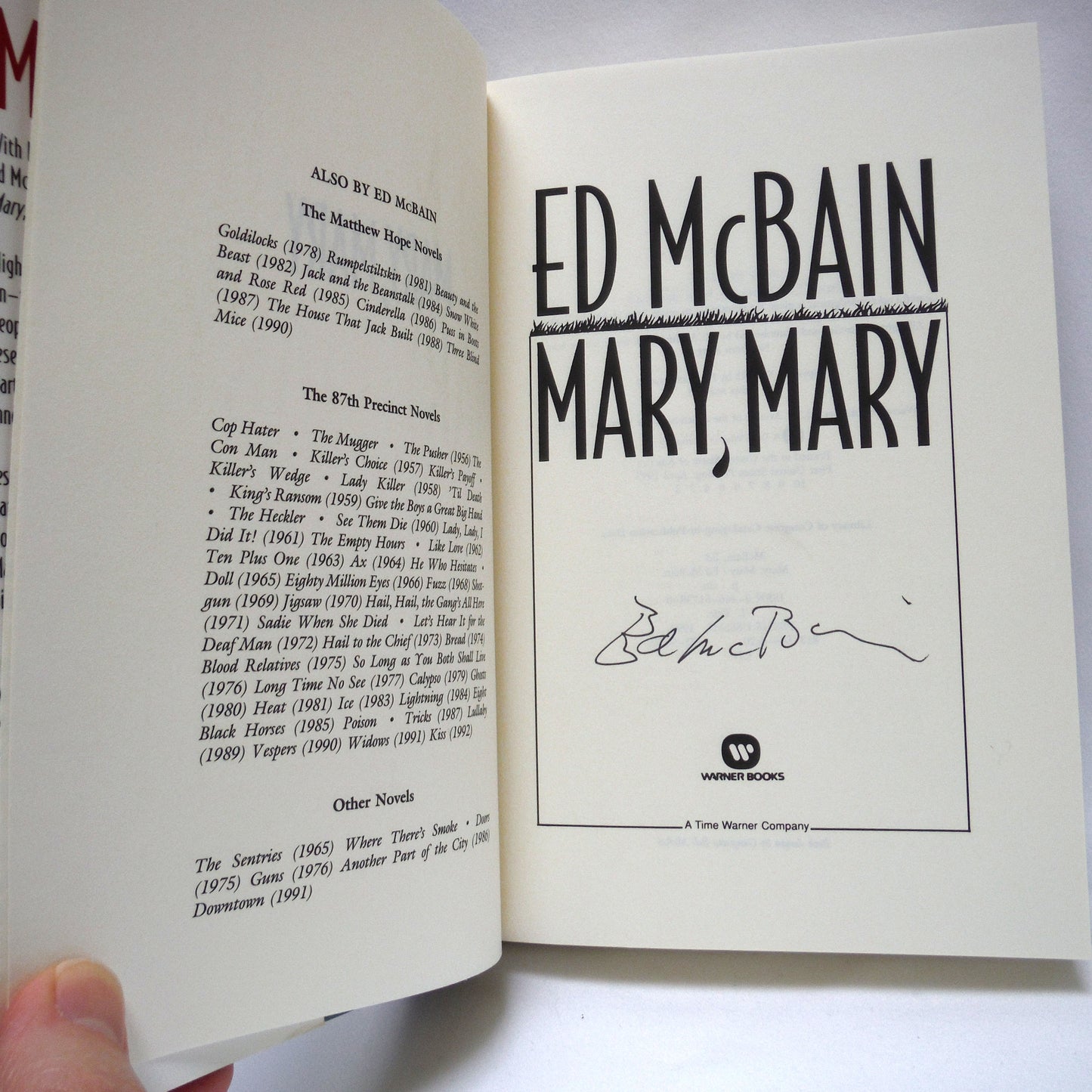 MARY, MARY, A Novel by Ed McBain (1st Ed. SIGNED)