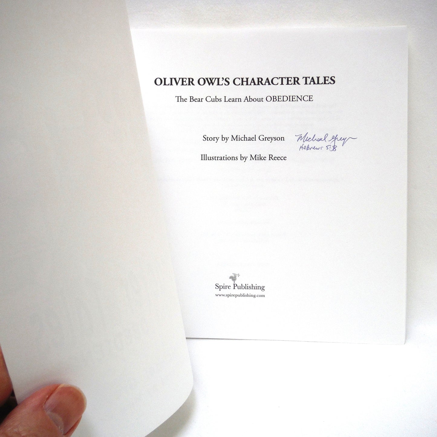 OLIVER OWL'S CHARACTER TALES, The Bear Cubs Learn About Obedience, Young Reader Story by Michael Greyson (1st Ed. SIGNED)