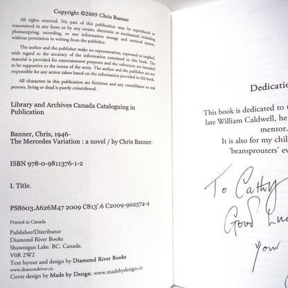 THE MERCEDES VARIATION, A Novel by Chris Banner (1st Ed. SIGNED)