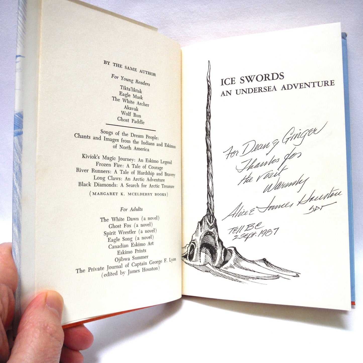 ICE SWORDS, AN UNDERSEA ADVENTURE, by James Houston (1st Ed. SIGNED)