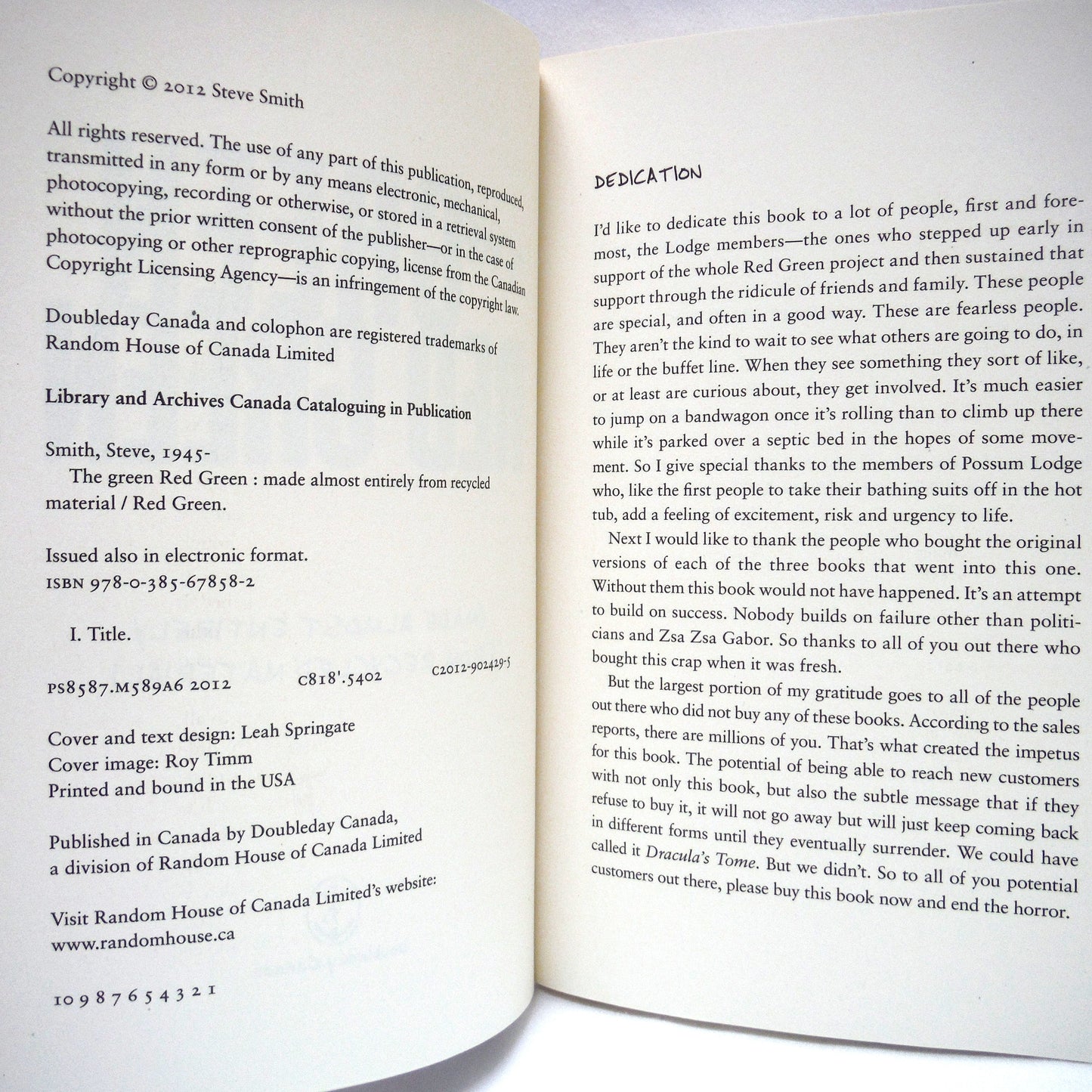 THE GREEN RED GREEN, RED'S FIRST THREE BOOKS, Now With Reduced Gas Emissions, by Steve Smith (2012 1st Ed.)