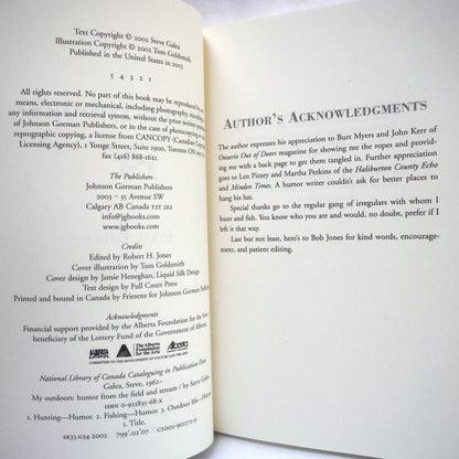 MY OUTDOORS, Humor From The Field and Stream, by Steve Galea, Illustrations by Tom Goldsmith (2003 1st Ed.)