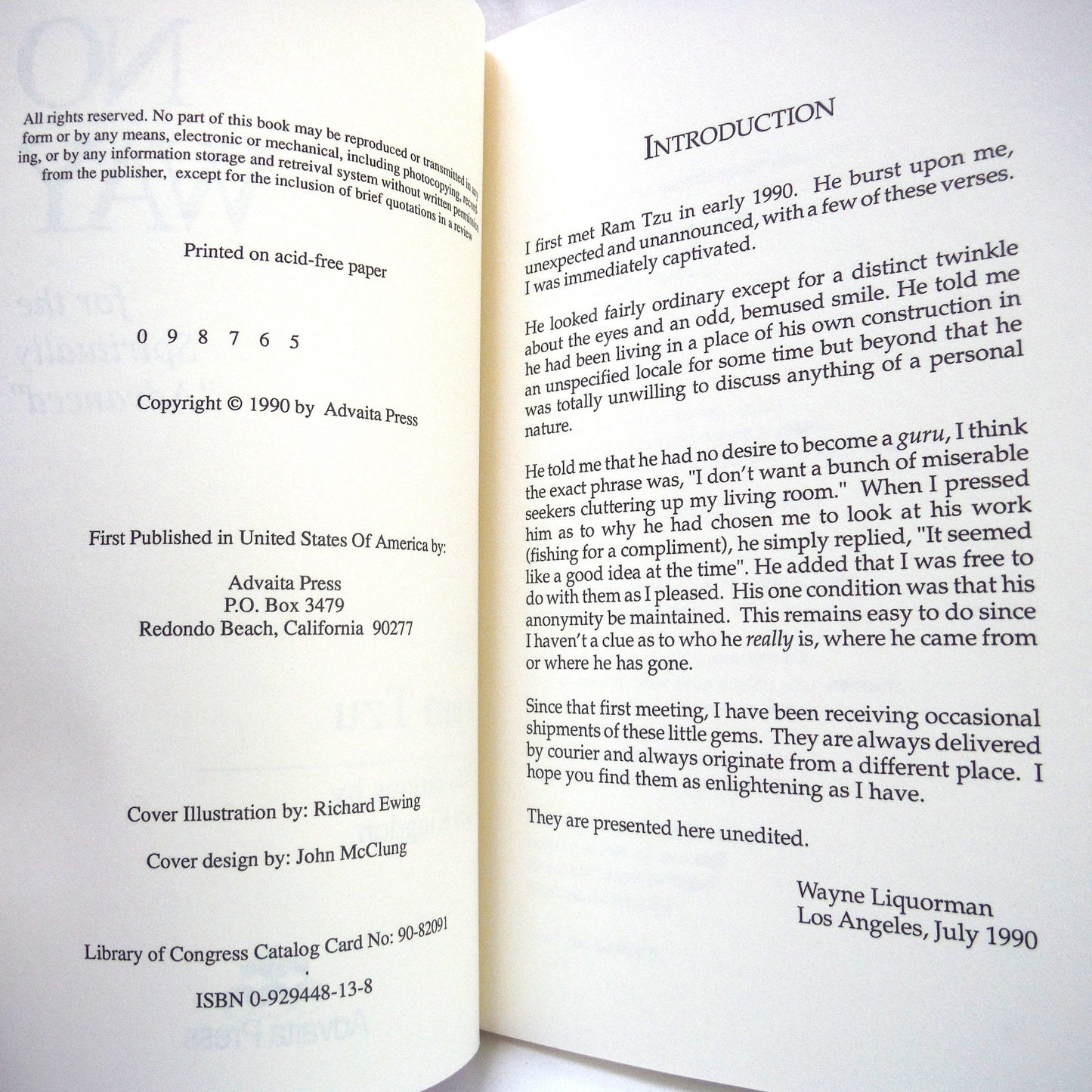 NO WAY, for the Spiritually "Advanced", by Ram Tzu (1990 1st Ed.)
