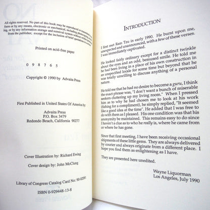 NO WAY, for the Spiritually "Advanced", by Ram Tzu (1990 1st Ed.)