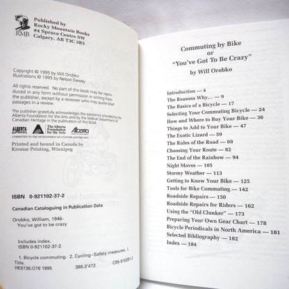 COMMUTING BY BIKE, by Will Orobko (1995 1st Ed.)