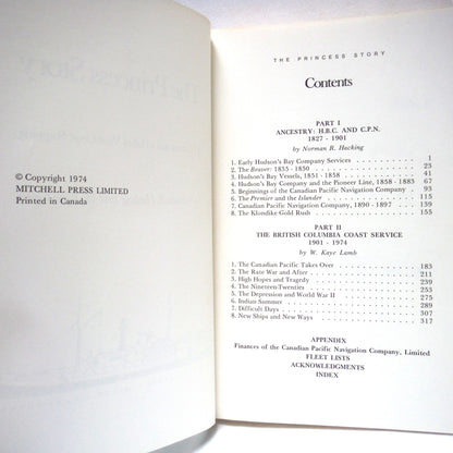 THE PRINCESS STORY, A Century and a Half of West Coast Shipping, by Norman R. Hacking and W. Kaye Lamb (1974 1st Ed.)