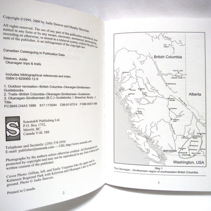 OKANAGAN TRIPS & TRAILS, A Guide to Backroads and Hiking Trails in BC's Okanagan-Similkameen Region, by Judie Steeves & Murphy Shewchuk (2000 1st Ed.)