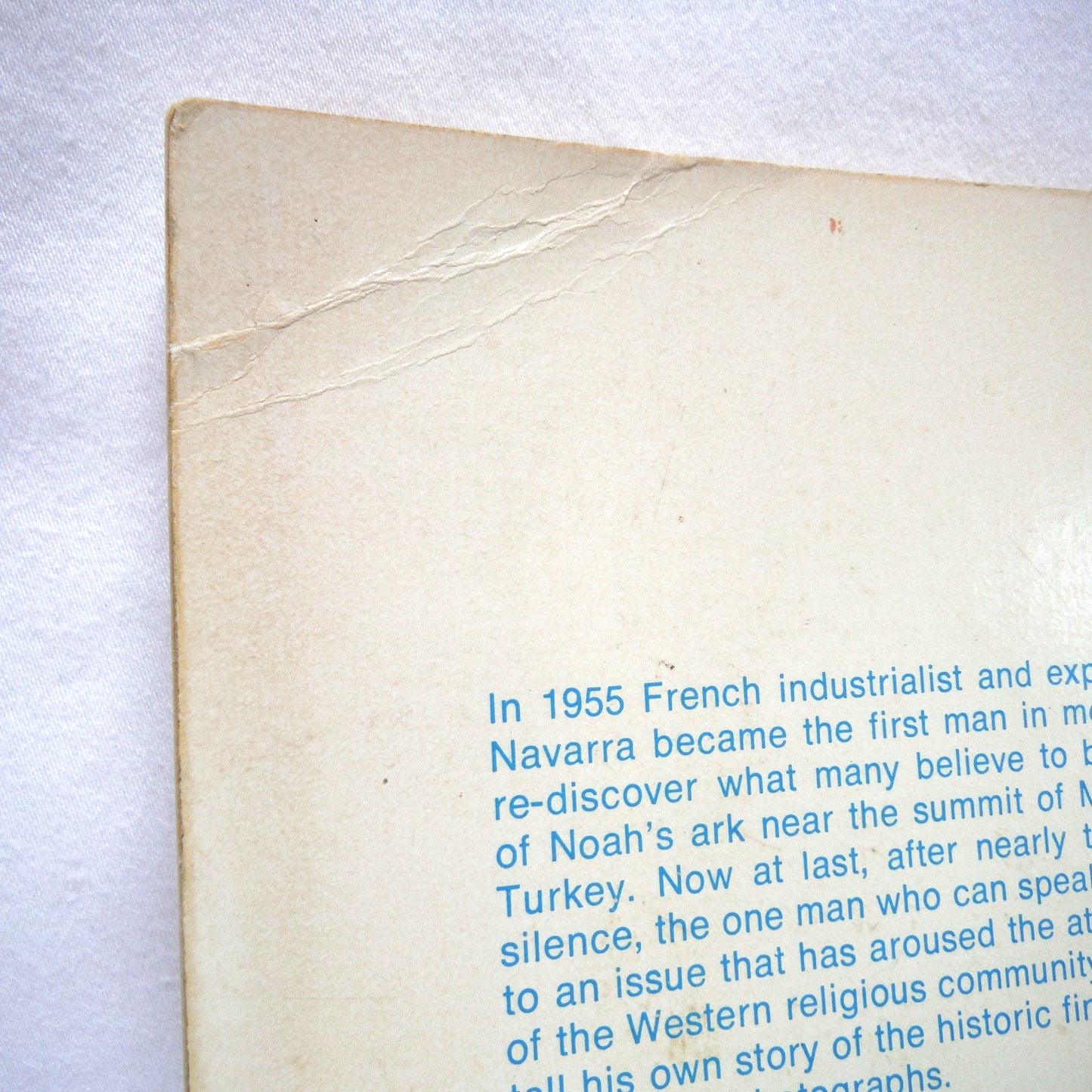 NOAH'S ARKS: I TOUCHED IT, by Fernand Navarra, Edited with Dave Balsiger (1974 1st Ed.)