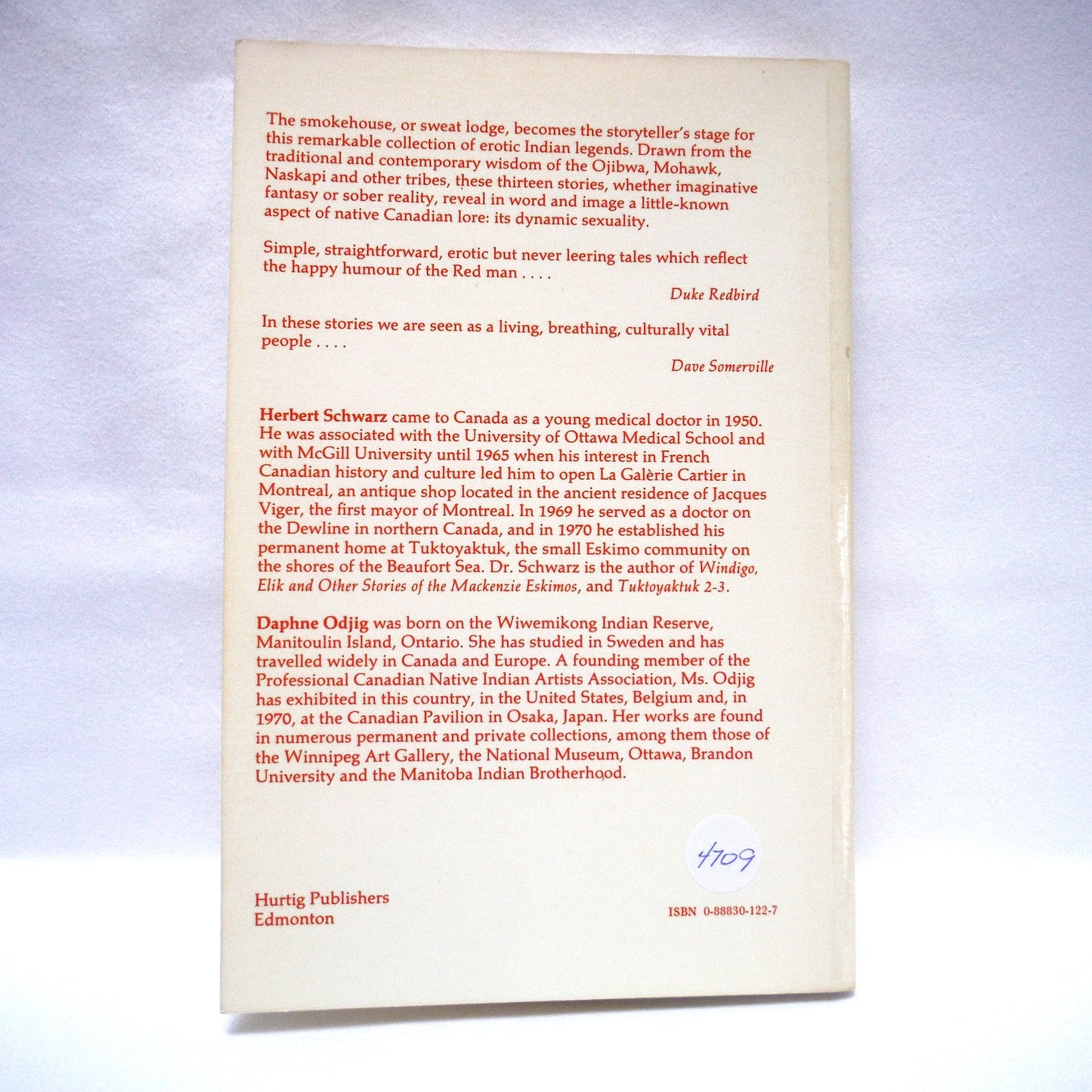 TALES FROM THE SMOKEHOUSE, by Herbert T. Schwarz, Illustrated by Daphne Odjig (1976 1st PB Ed.)