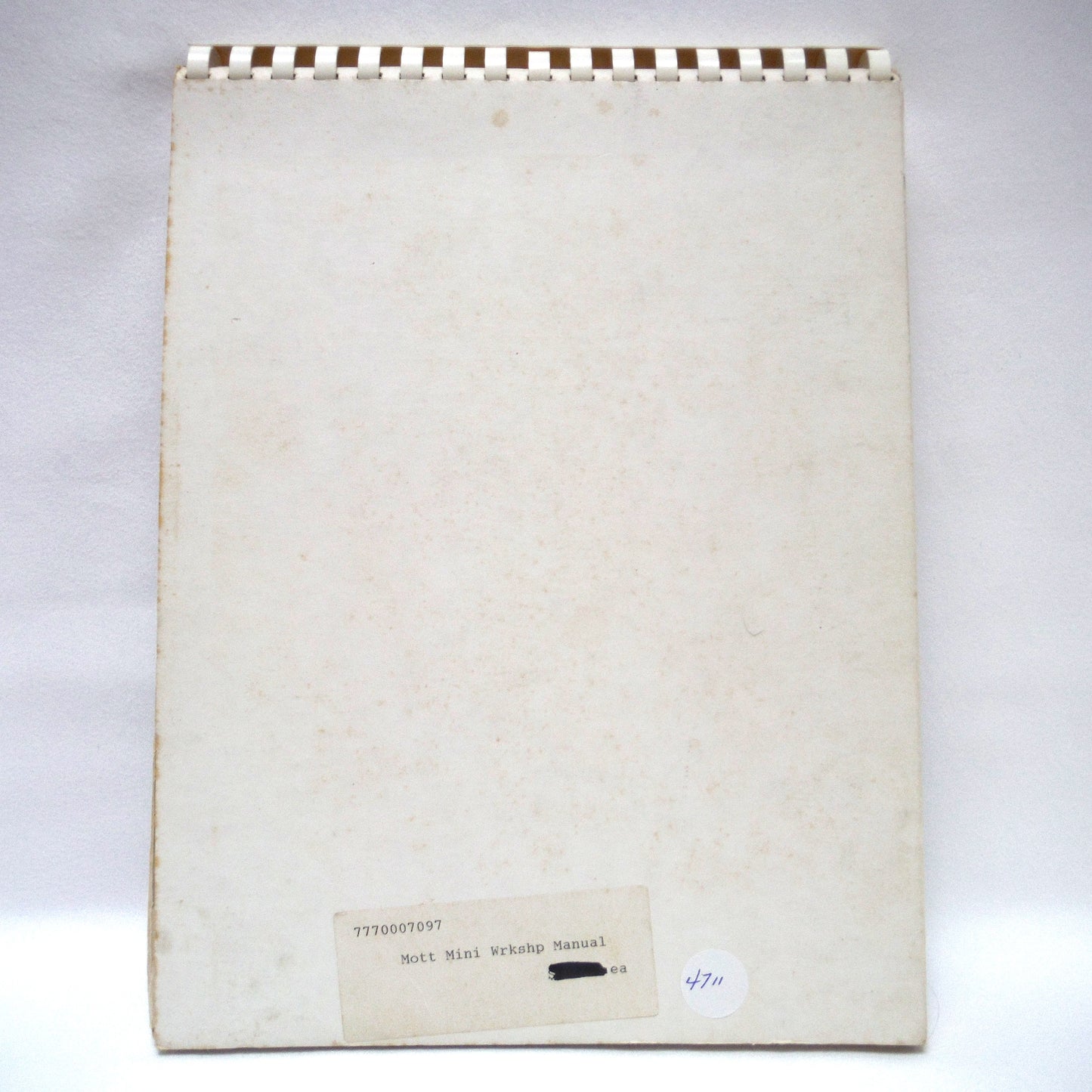 THE MOTT MINIATURE WORKSHOP MANUAL, Number 1, by Barbara and Elizabeth Mott (1978 1st Ed.)