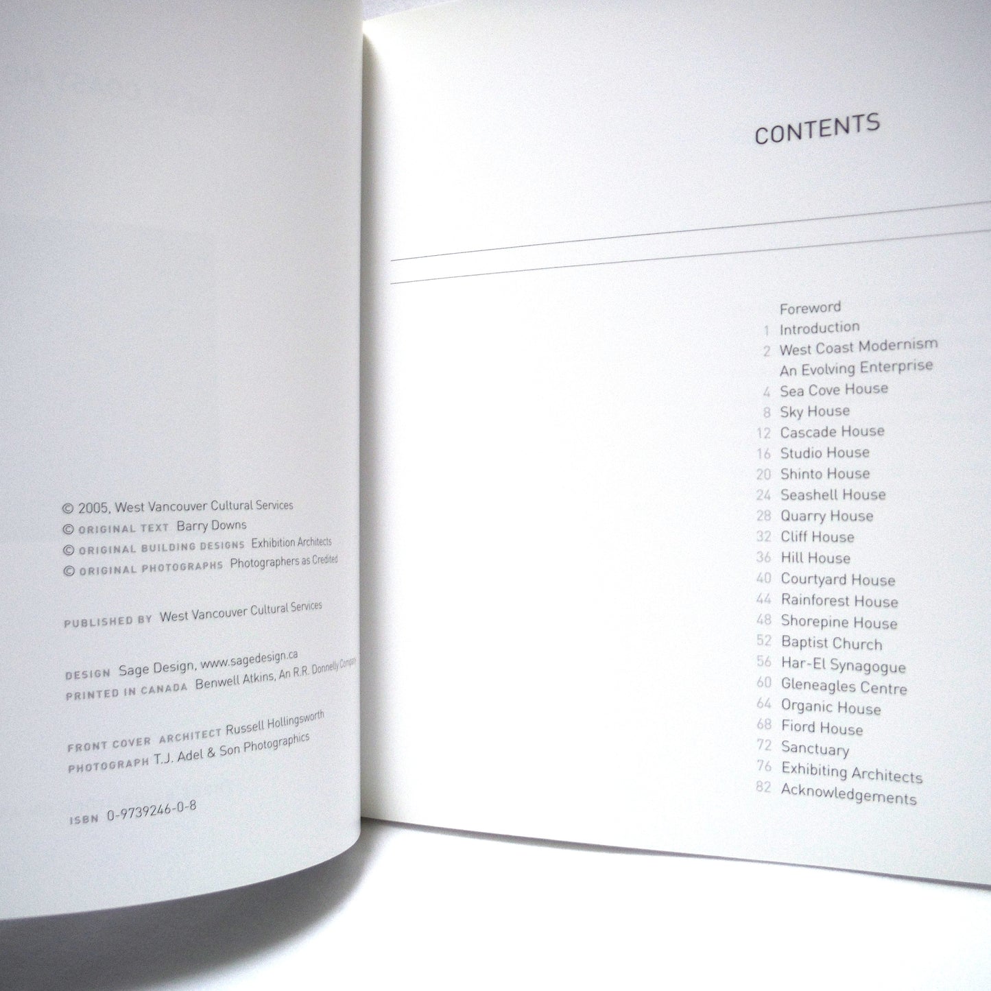 THE POETICS OF WEST COAST MODERNISM IN WEST VANCOUVER: Three Exhibitions of Architecture, by The West Vancouver Cultural Services (2005 1st Ed.)