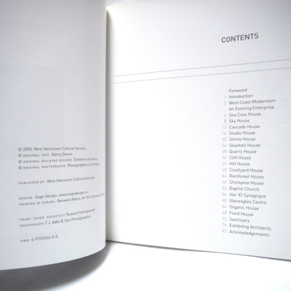 THE POETICS OF WEST COAST MODERNISM IN WEST VANCOUVER: Three Exhibitions of Architecture, by The West Vancouver Cultural Services (2005 1st Ed.)