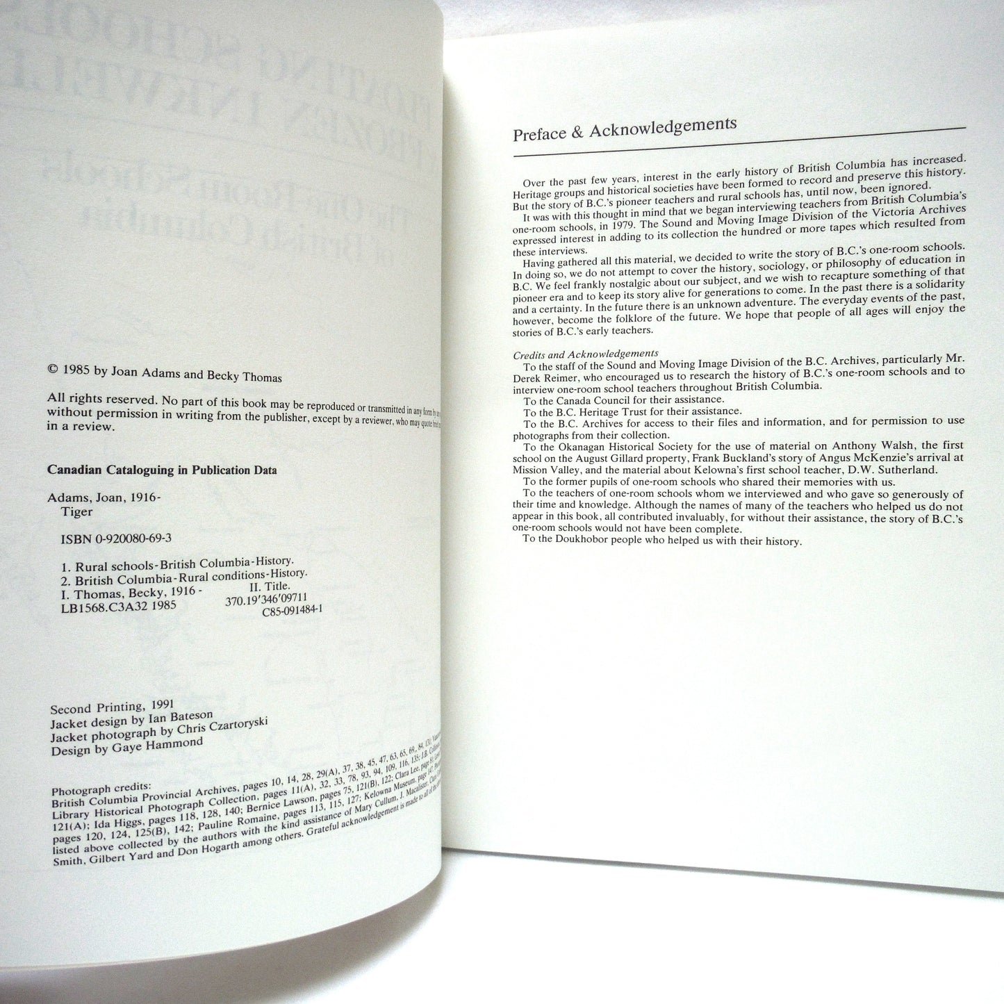 FLOATING SCHOOLS and FROZEN INKWELLS, The One-Room Schools of British Columbia, by Joan Adams and Becky Thomas (1991 1st Ed.)