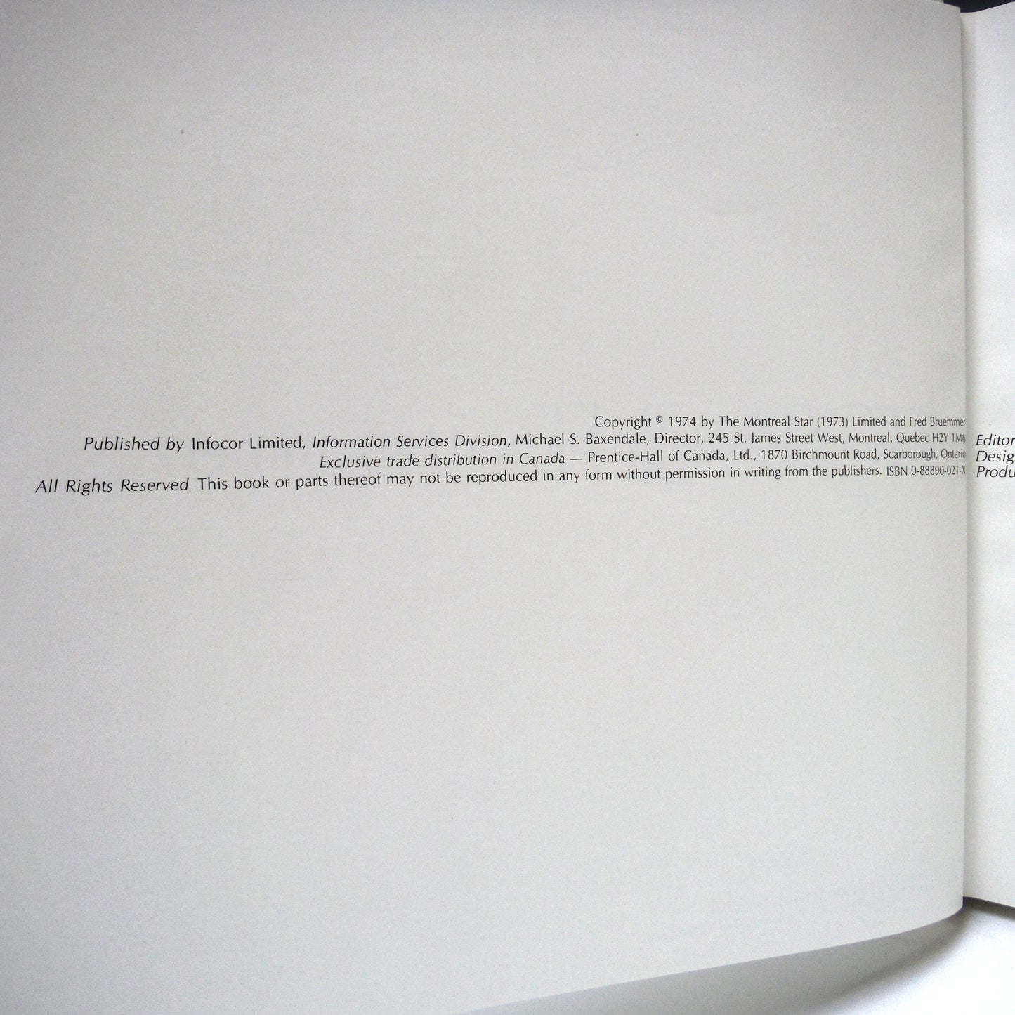 THE ARCTIC: Photography and Text by Fred Bruemmer, and The Montreal Star (1974 1st Ed.)