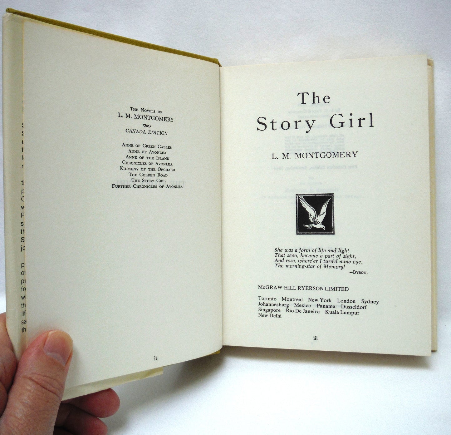 THE STORY GIRL, A Novel by L.M. Montgomery (1972 Reprint Hardcover of the 1944 1st Cdn.Ed )