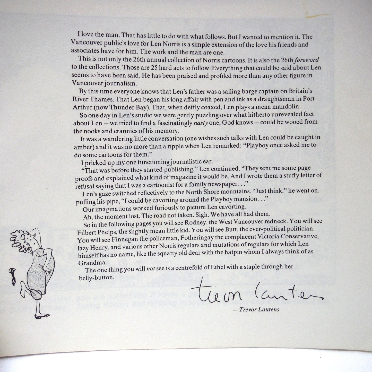NORRIS, 26th Annual Collection of 101 Cartoons by Len Norris and The Vancouver Sun (1977 1st Ed.)