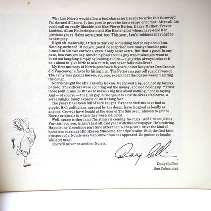 NORRIS, 27th Annual Collection of 101 Cartoons by Len Norris and The Vancouver Sun (1978 1st Ed.)