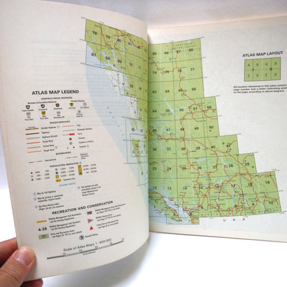 BRITISH COLUMBIA RECREATIONAL ATLAS, in 1:600 000 scale by The Province of British Columbia and Informap  (1989 1st Ed.)