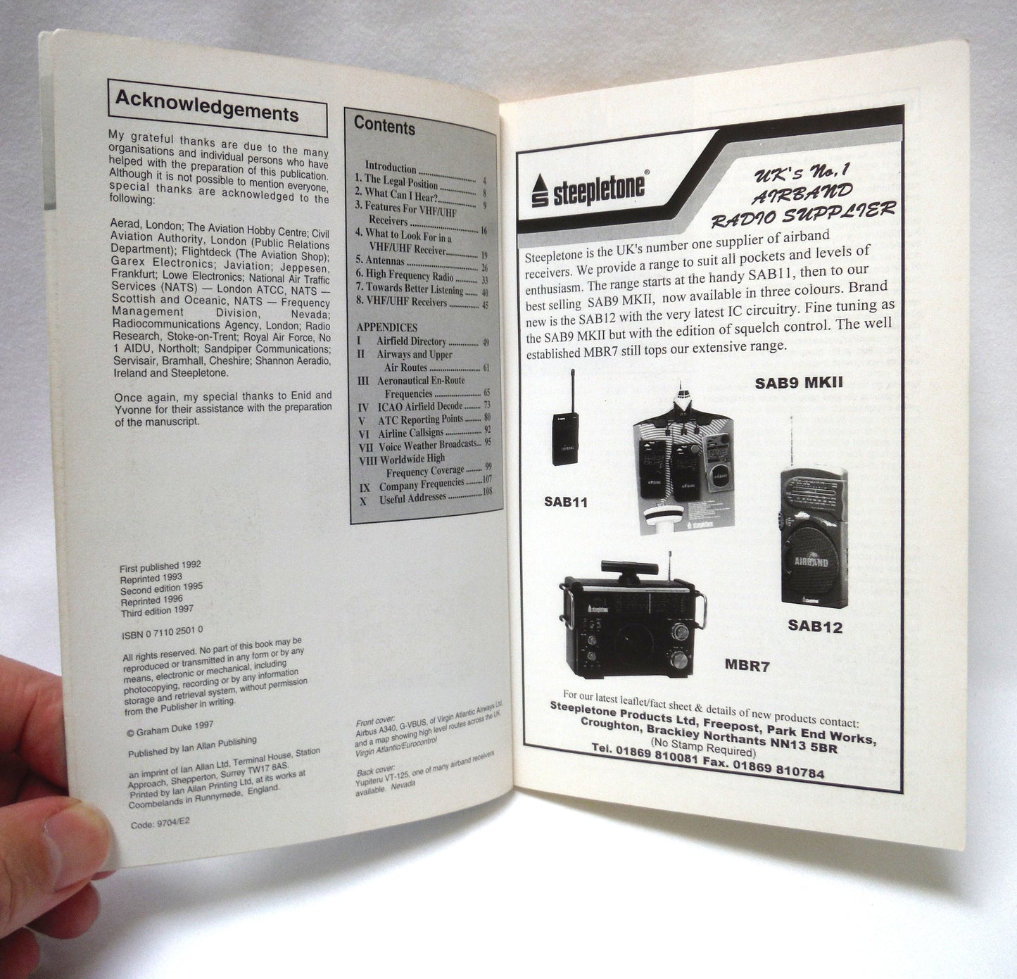 AIR BAND RADIO GUIDE, 3rd Edition Ian Allan Pocket Guide by Graham Duke, 1997