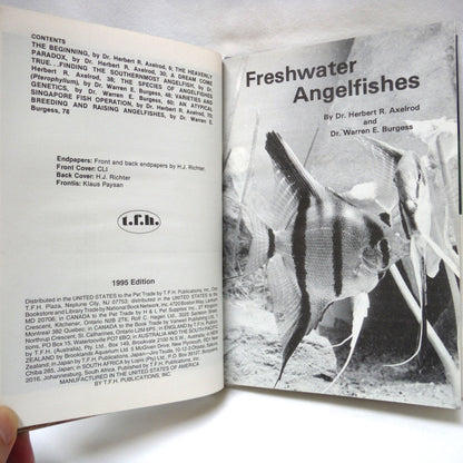 FRESHWATER ANGELFISHES FULL-COLOUR POCKET GUIDE KW-408, by Dr. Herbert R. Axelrod and Dr. Warren E. Burgess  (1995 Edition)