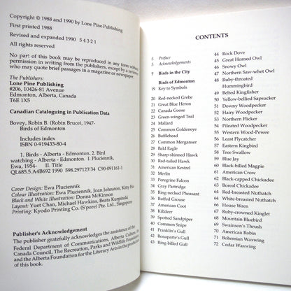 BIRDS OF EDMONTON, The Revised Guide by Robin Bovey (1995 Revised)