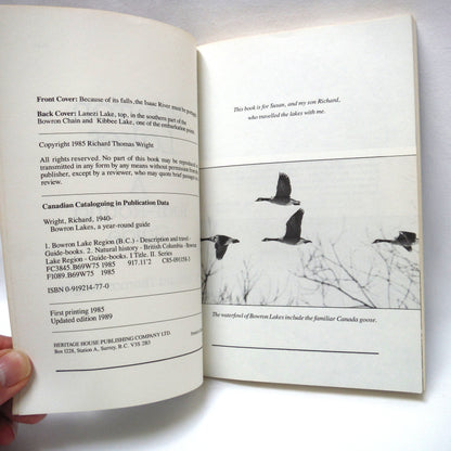 BOWRON LAKES, Pocket Guide to Canoe Country British Columbia, by Richard Thomas Wright (1989 Updated Edition)