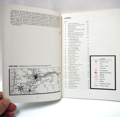 COLUMBIA RIVER GORGE: 35 Hiking Trails Guide Book by Don and Roberta Lowe (1980 1st Ed.)
