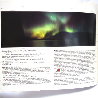 CANADA'S NORTHWEST TERRITORIES, A Land of Diversity by Leslie Leong (2003 1st Ed.)