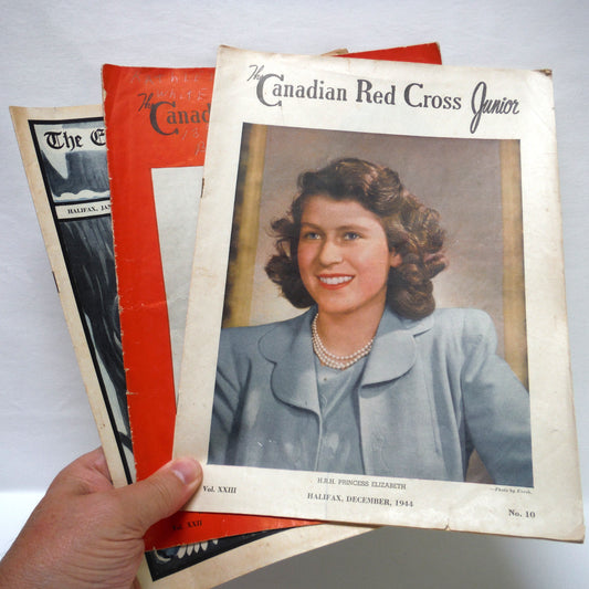 THE CANADIAN RED CROSS JUNIOR MAGAZINE, A Paul's 3-Pack of Antique 1943, 1944, 1946 Canadianna Magazines!