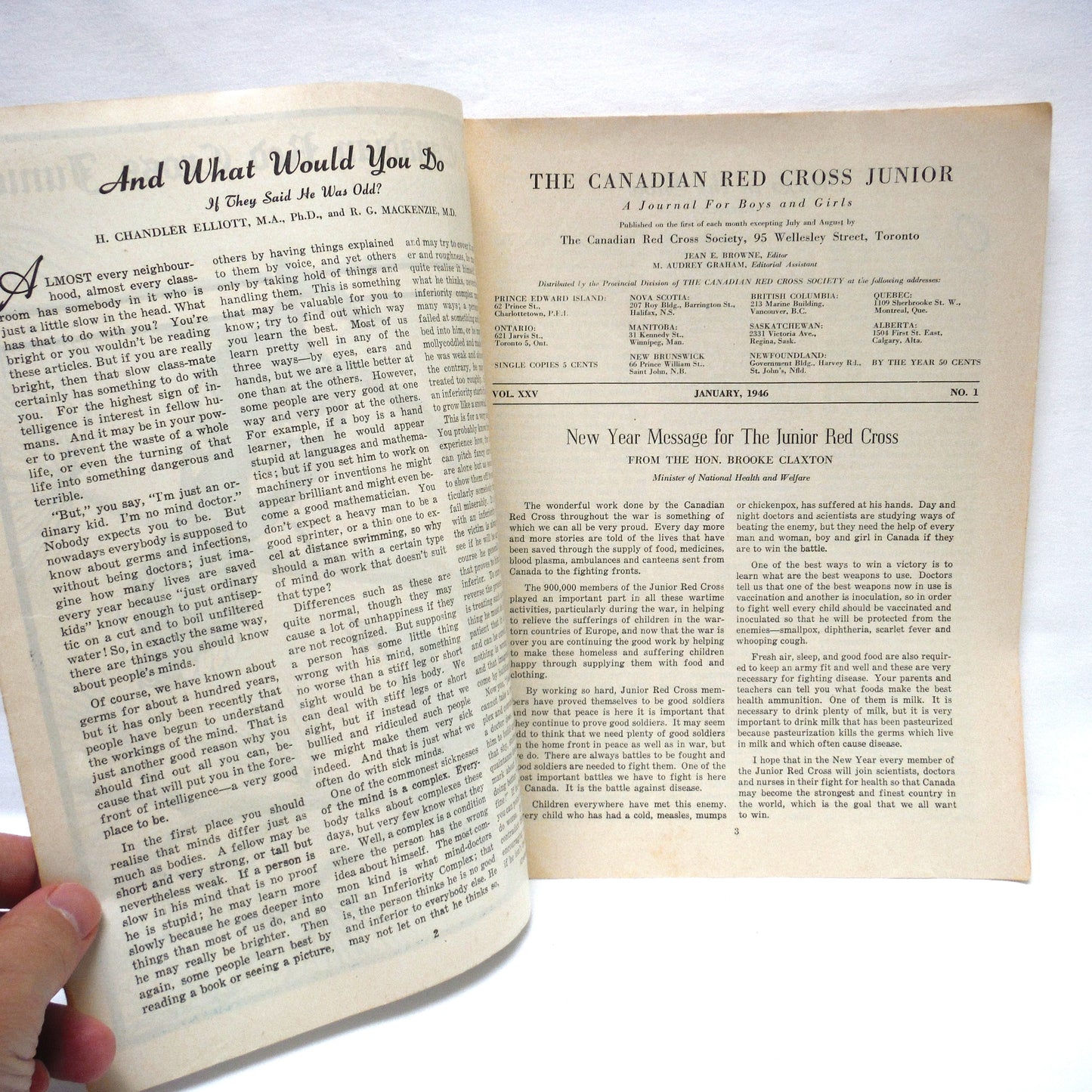 THE CANADIAN RED CROSS JUNIOR MAGAZINE, A Paul's 3-Pack of Antique 1943, 1944, 1946 Canadianna Magazines!