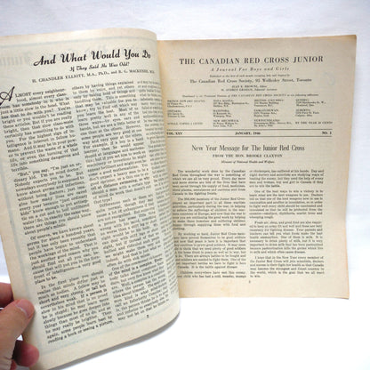 THE CANADIAN RED CROSS JUNIOR MAGAZINE, A Paul's 3-Pack of Antique 1943, 1944, 1946 Canadianna Magazines!