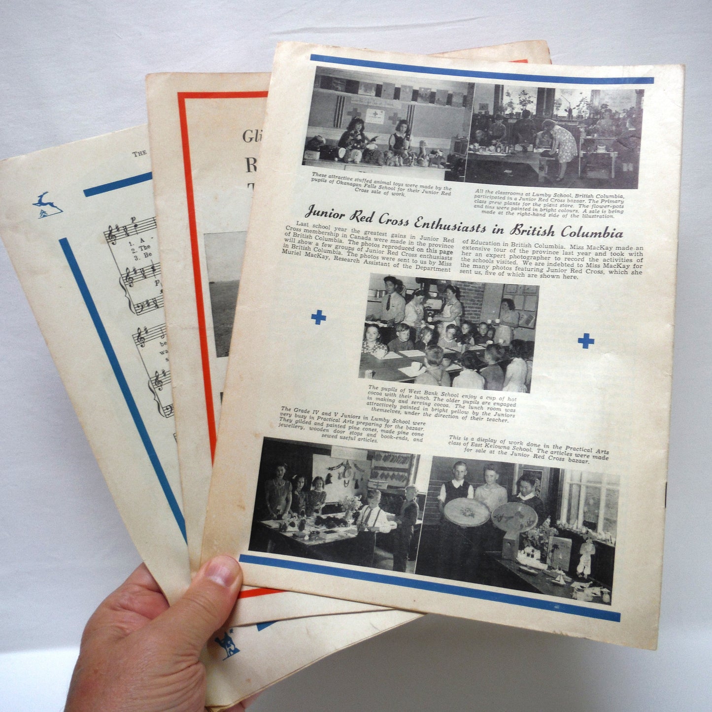 THE CANADIAN RED CROSS JUNIOR MAGAZINE, A Paul's 3-Pack of Antique 1943, 1944, 1946 Canadianna Magazines!