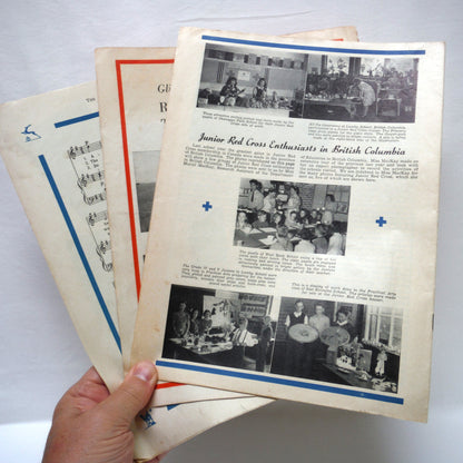 THE CANADIAN RED CROSS JUNIOR MAGAZINE, A Paul's 3-Pack of Antique 1943, 1944, 1946 Canadianna Magazines!