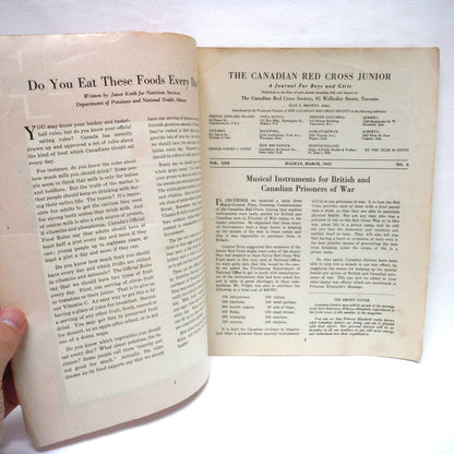 THE CANADIAN RED CROSS JUNIOR MAGAZINE, A Paul's 3-Pack of Antique 1943, 1944, 1946 Canadianna Magazines!