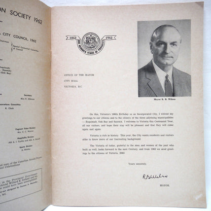 VICTORIA HISTORICAL REVIEW: One Hundred Years of Progress Centennial Celebrations 1862-1962  (1962 1st Ed.)