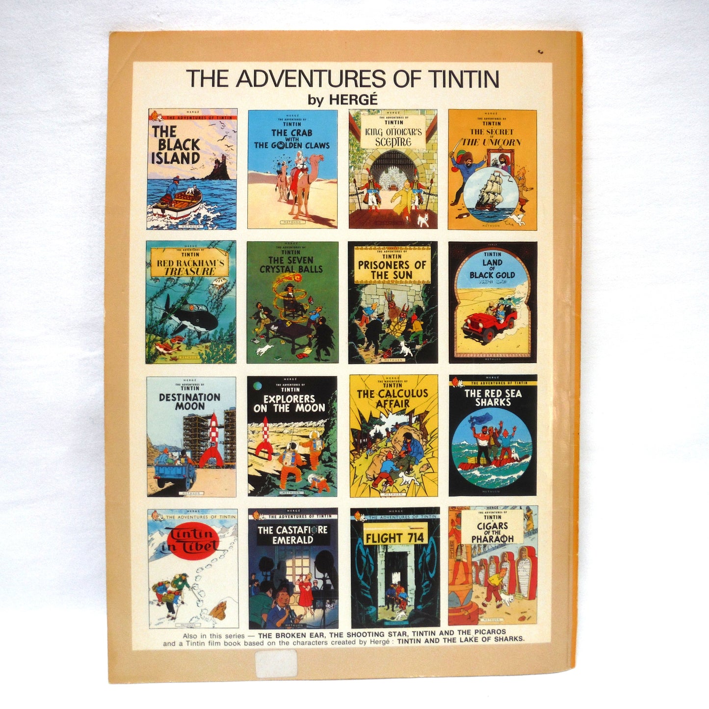 THE ADVENTURES OF TINTIN: A Paul's 3-Pack of Vintage 1975/1977 Tintin Comic Books created by Belgian cartoonist Hergé